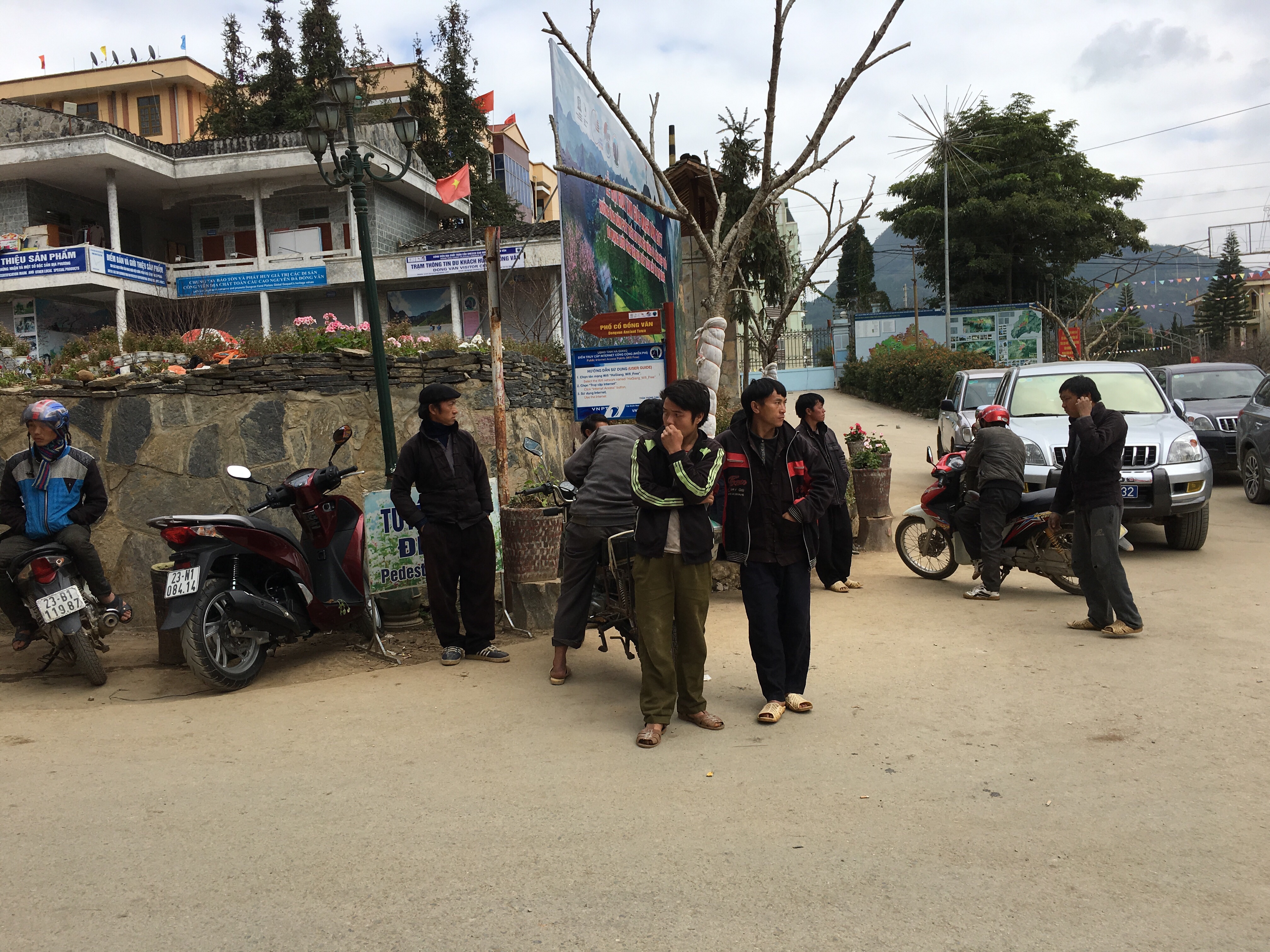 Men hanging out. Nowhere to be and nothing to do. 