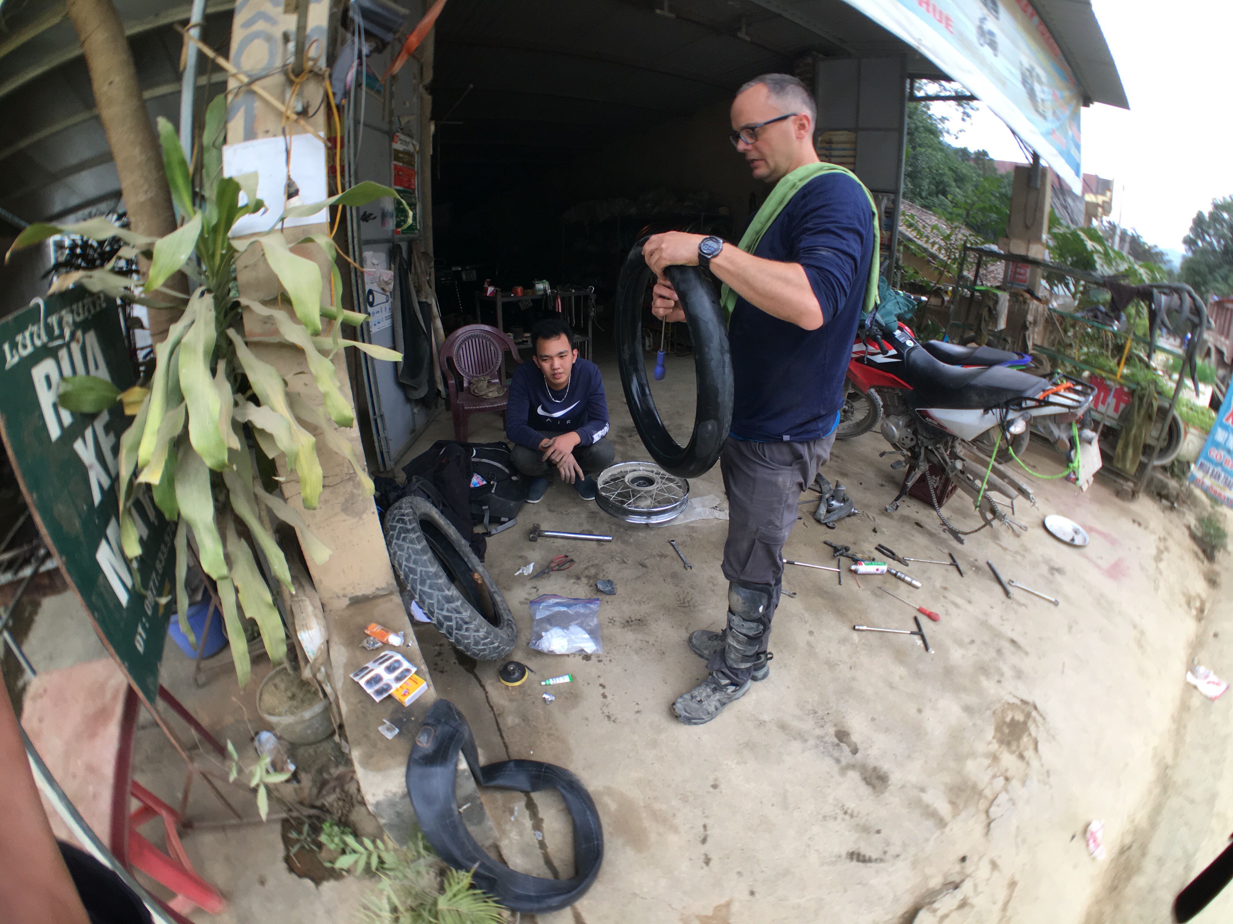 Shawn hard at work. Patch #5.